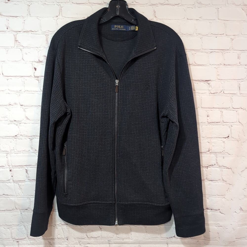 Polo Ralph Lauren Granite Houndstooth Luxury Jersey Track Jacket Size S